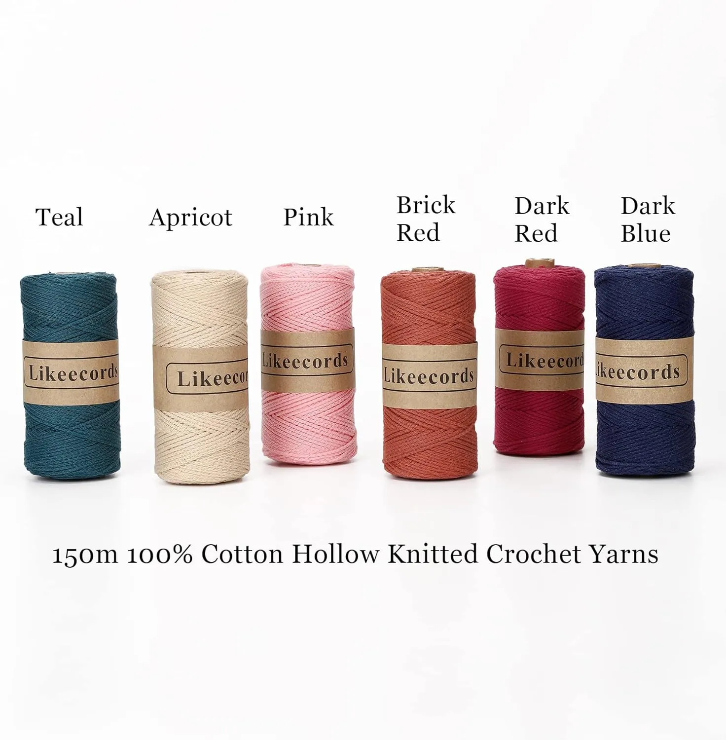 100% Cotton Cord Crochet Yarn Bag Cord 2mm 350Yards Braided Macrame Cord Macrame Rope Crochet Thread Gift for Knitter(Coffee)