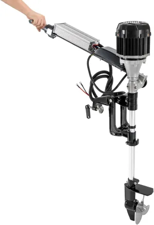 1000W 5HP Electric Outboard Motor, 48V Gas Powered Boat Motor Engine Multi Gear Cruise Control, Outdoor Parade Streamlined Three Blade Propeller Board Motor Heavy Duty Boat Engine 4800rpm