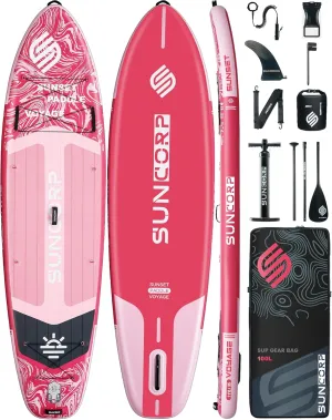 11.6'x35'' Inflatable Paddle Board, Extra Wide Stand-up Paddleboards, 450lbs Capacity, Inflatable SUP, Dual-Action Pump, 100L Backpack, 9 Plus Kits for Family, Fishing, Yoga&All Skill Levels