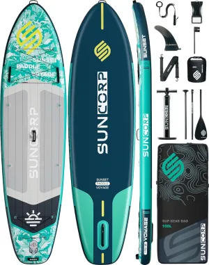 11.6'x35'' Inflatable Paddle Board, Extra Wide Stand-up Paddleboards, 450lbs Capacity, Inflatable SUP, Dual-Action Pump, 100L Backpack, 9 Plus Kits for Family, Fishing, Yoga&All Skill Levels