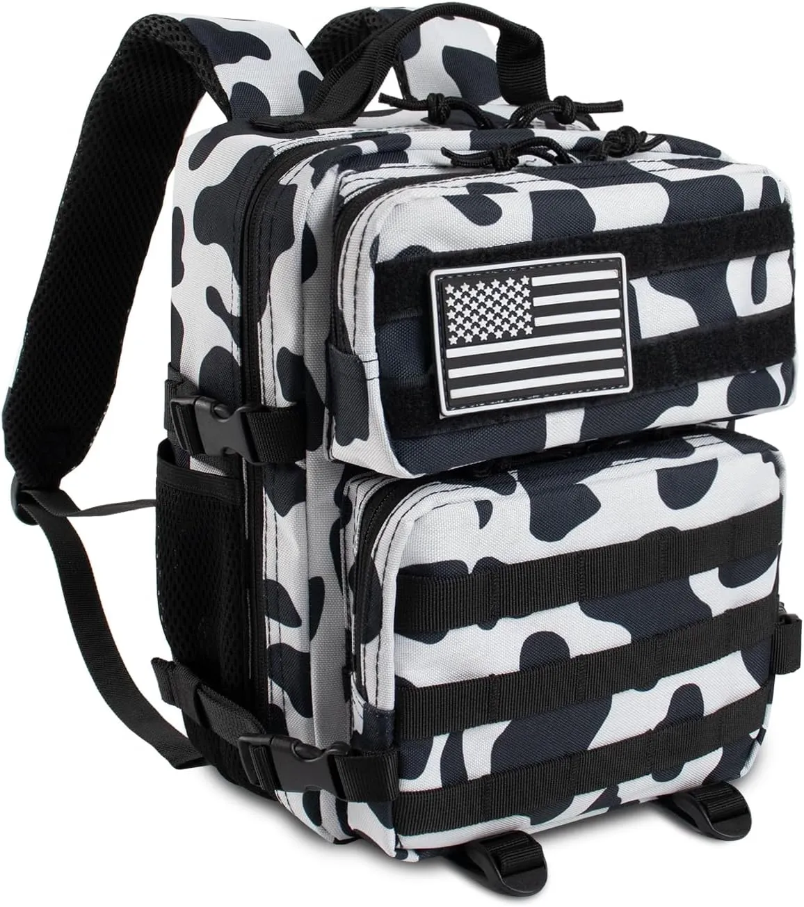 12L Mini Tactical Military Backpack for Women Army Assault Pack Bag Small Rucksack with Bottle Holder Work Gym Bag - 12L Cow Print Backpack Mini Small Workout Pack