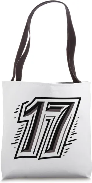 17 - "Seventeen's Stride" Black Number 17 for Sports / Clubs Tote Bag