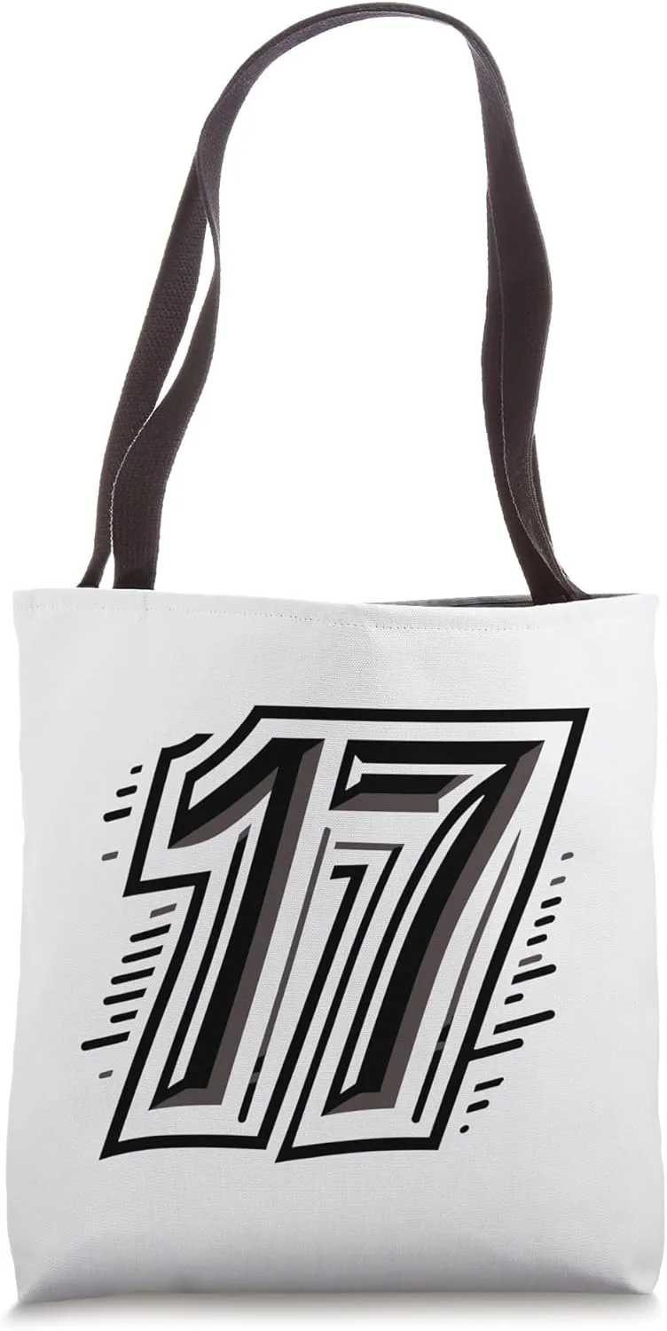 17 - "Seventeen's Stride" Black Number 17 for Sports / Clubs Tote Bag