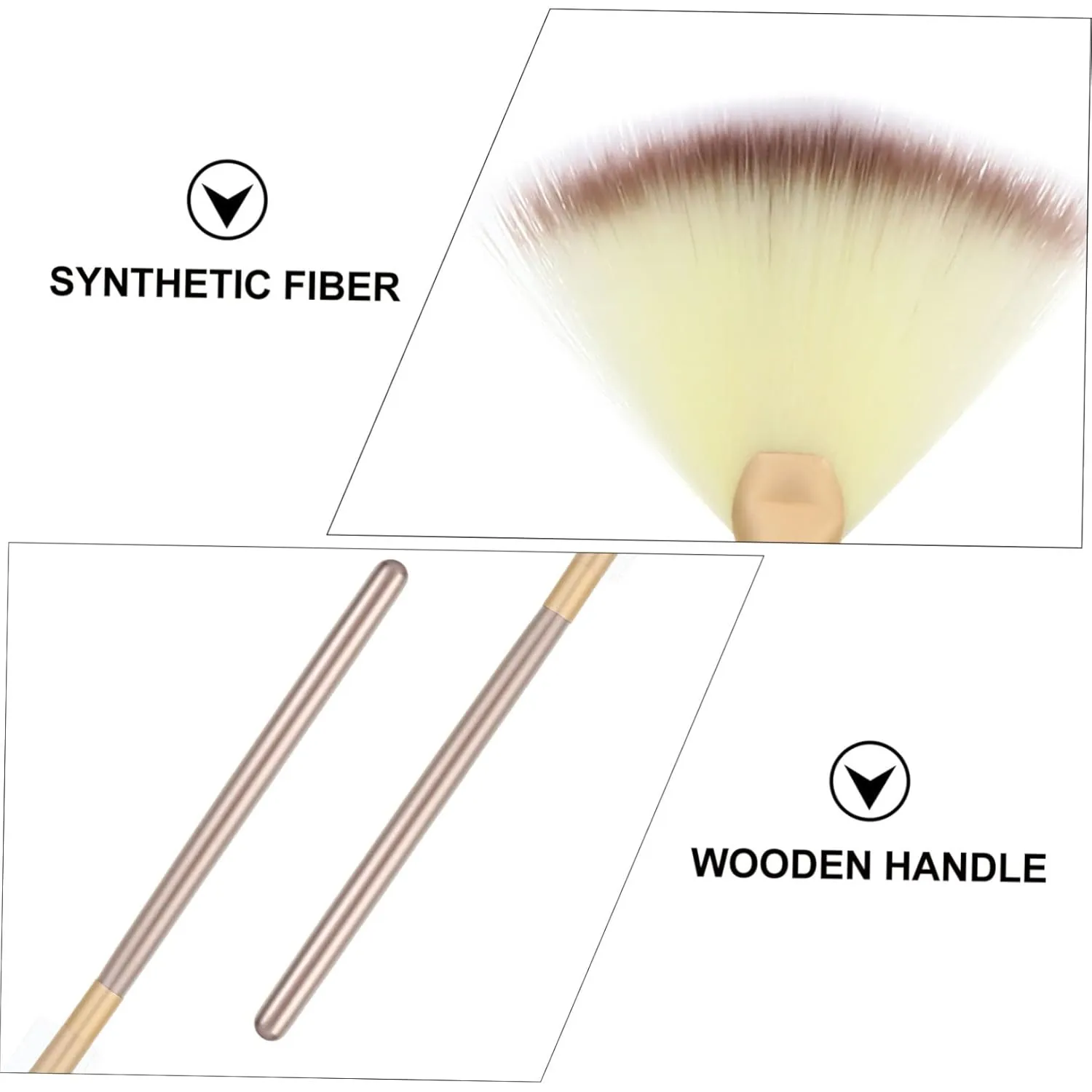 18pcs Fan Shaped Makeup Brush Soft Highlight and Contouring Brushes for Precision Application for Daily and Easy to Clean Manmade Fibers Color