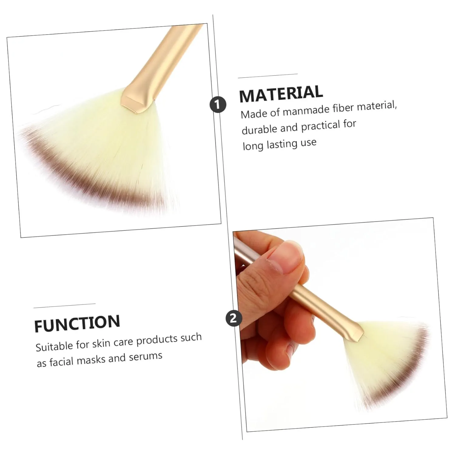 18pcs Fan Shaped Makeup Brush Soft Highlight and Contouring Brushes for Precision Application for Daily and Easy to Clean Manmade Fibers Color
