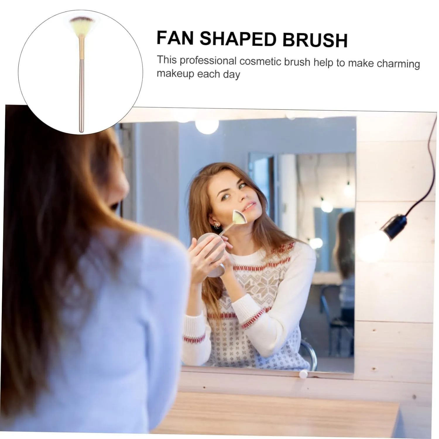 18pcs Fan Shaped Makeup Brush Soft Highlight and Contouring Brushes for Precision Application for Daily and Easy to Clean Manmade Fibers Color