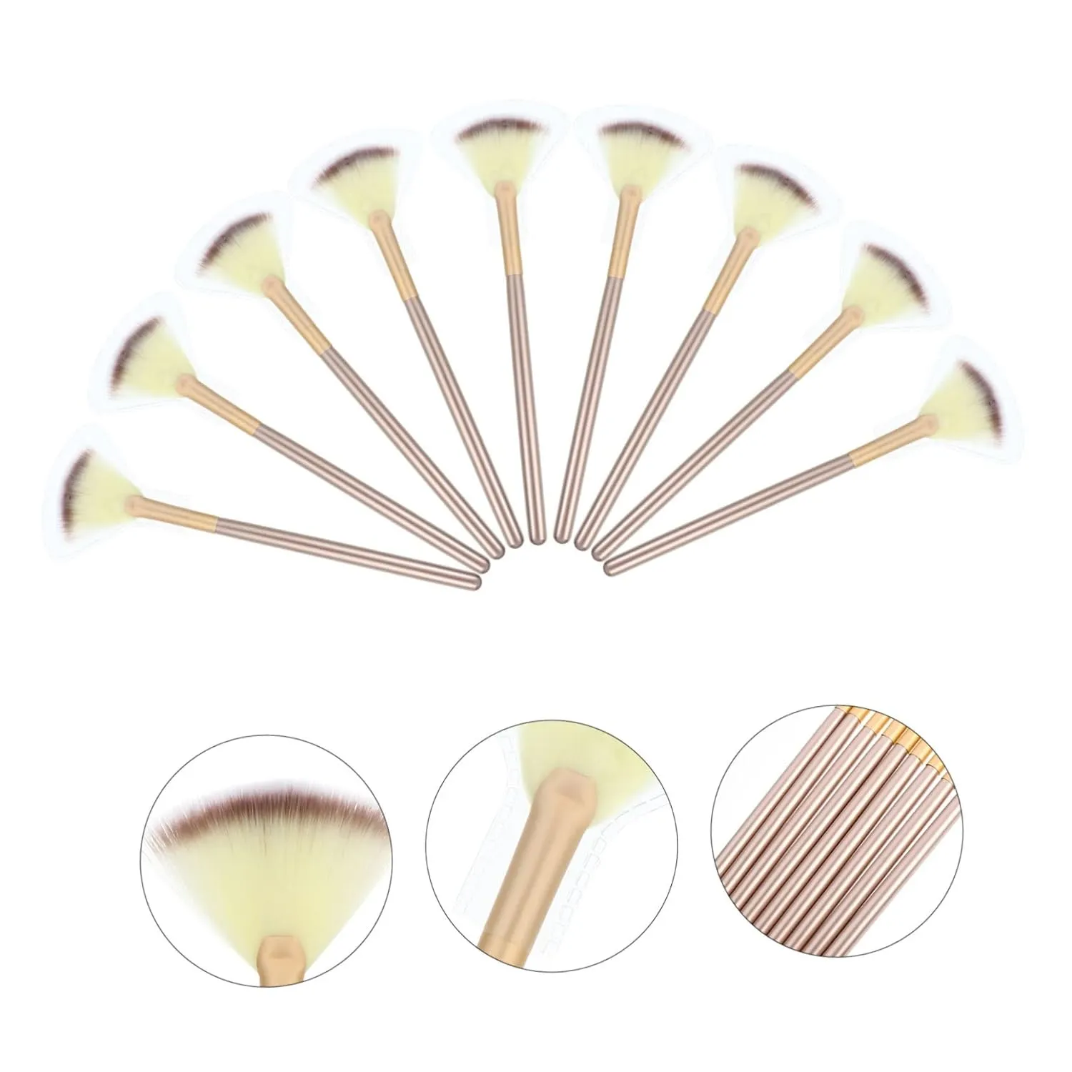 18pcs Fan Shaped Makeup Brush Soft Highlight and Contouring Brushes for Precision Application for Daily and Easy to Clean Manmade Fibers Color