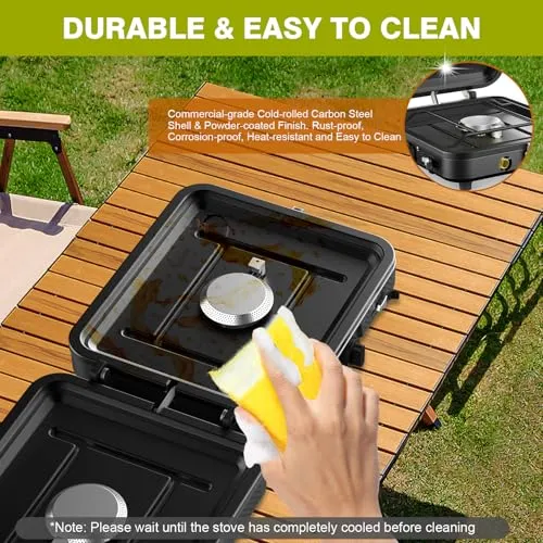 2 Burner Portable Propane Camping Stove, 17200 BTU Camp Stove