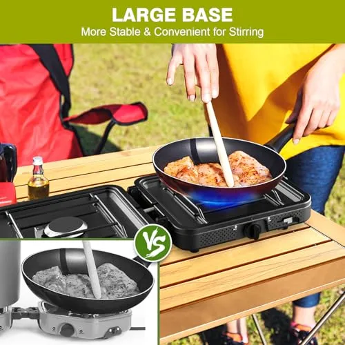 2 Burner Portable Propane Camping Stove, 17200 BTU Camp Stove