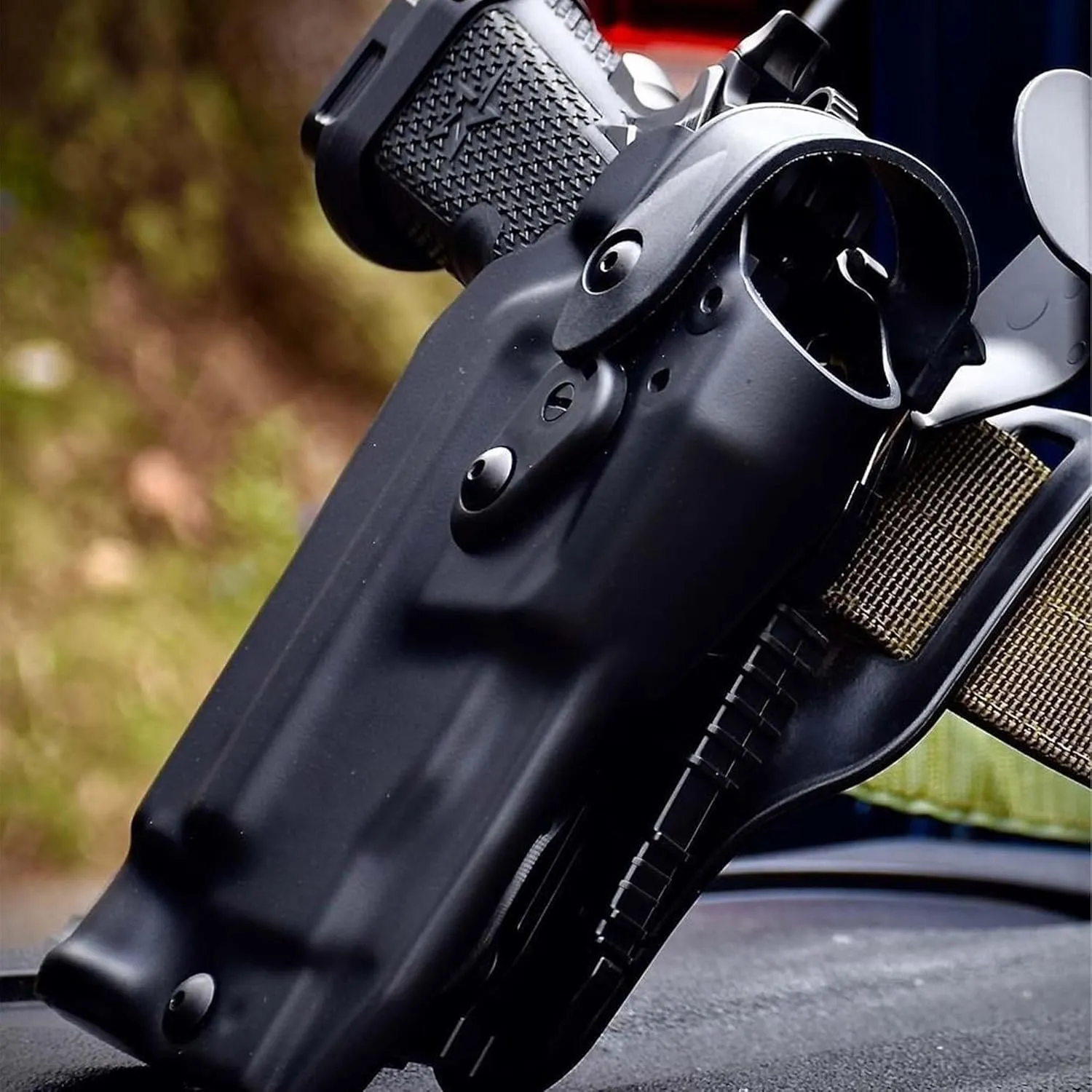 2 Pcs Qls Quick Locking System Kit with Locking Fork and Receiver Plate Tourniquet Holder Gun Holster Drop Flex Adapter and Mid-Ride Belt Loop with Leg Platform Shroud Attachment