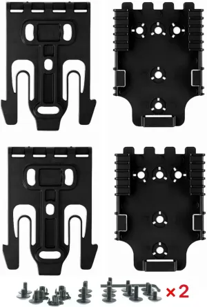2 Pcs Qls Quick Locking System Kit with Locking Fork and Receiver Plate Tourniquet Holder Gun Holster Drop Flex Adapter and Mid-Ride Belt Loop with Leg Platform Shroud Attachment