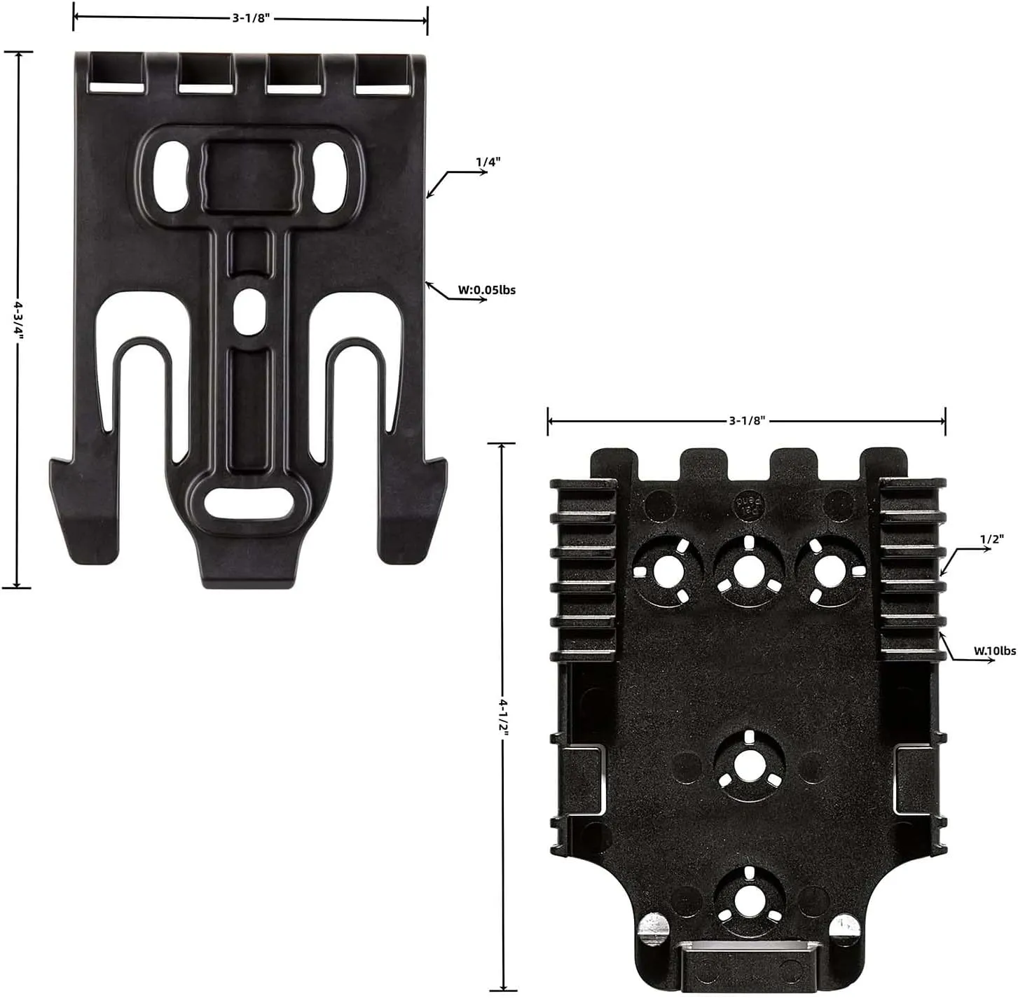 2 Pcs Qls Quick Locking System Kit with Locking Fork and Receiver Plate Tourniquet Holder Gun Holster Drop Flex Adapter and Mid-Ride Belt Loop with Leg Platform Shroud Attachment