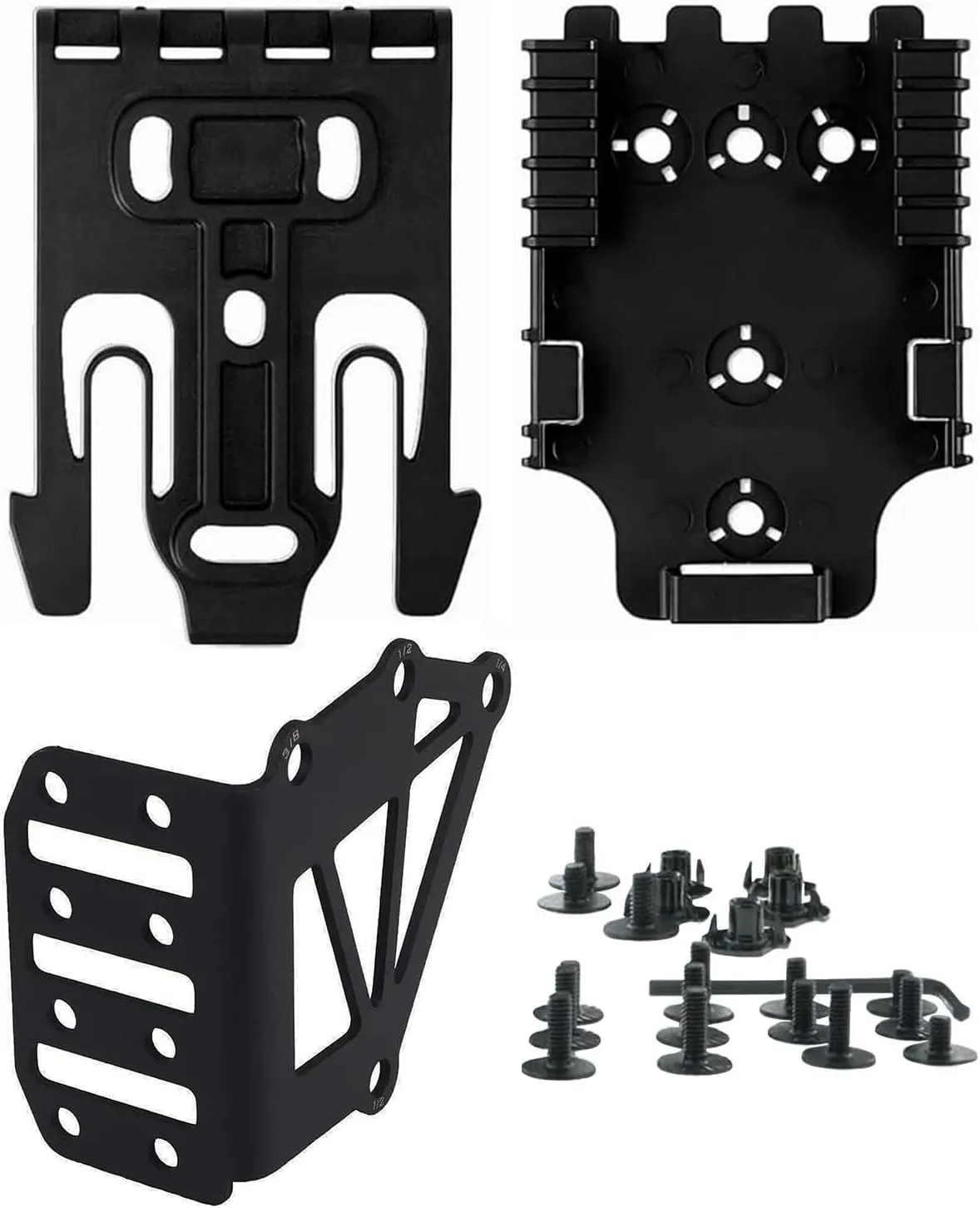 2 Pcs Qls Quick Locking System Kit with Locking Fork and Receiver Plate Tourniquet Holder Gun Holster Drop Flex Adapter and Mid-Ride Belt Loop with Leg Platform Shroud Attachment