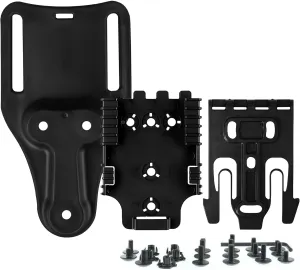 2 Pcs Qls Quick Locking System Kit with Locking Fork and Receiver Plate Tourniquet Holder Gun Holster Drop Flex Adapter and Mid-Ride Belt Loop with Leg Platform Shroud Attachment