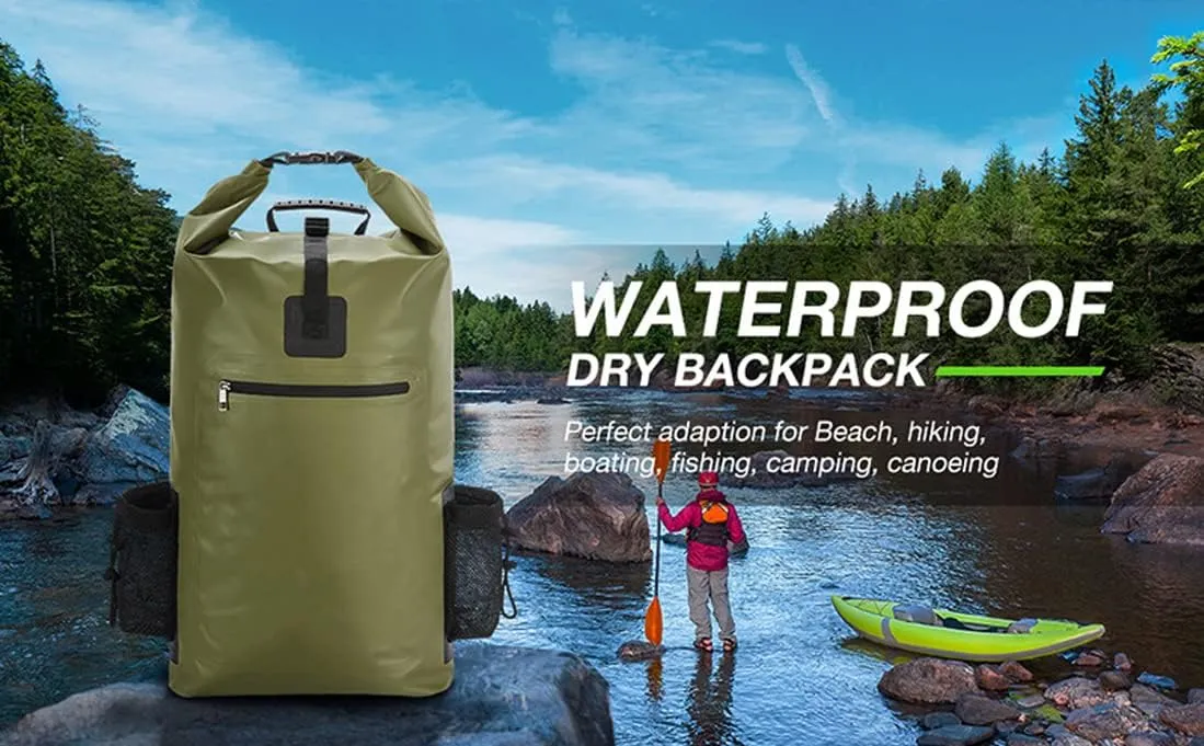 20L,40L,50L,Waterproof Gym Bag,Travel Pack Bag For Kayaking,Beach,Surfing,Rafting,Fishing,Camping Overnight., Small, Black