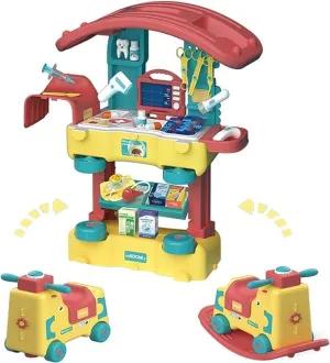 3 in 1 Toddler Kids Tool Bench Set---Rocking Toy---254 Pcs Pretend Play Toddler Toy Tools with Realistic Accessories---Construction Tool Kit ---Toys Gift for 3-8 Years Old Boys Girls