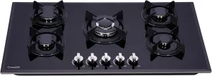 36 Inch Gas Cooktop, Built-in Tempered Glass Gas Stovetop 5 High Efficiency Burners Gas Stove Top Propane/Natural Gas Convertible Gas Hob (Black)