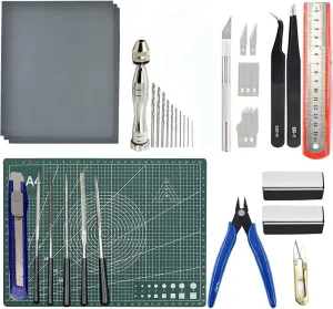 37PCS Model Tools for Gundam, Professional Model Tool Kit for Gundam Hobby Building Tools Modeler Basic Tools Craft Set for Gundam Car Basic Model Building, Repairing and Fixing