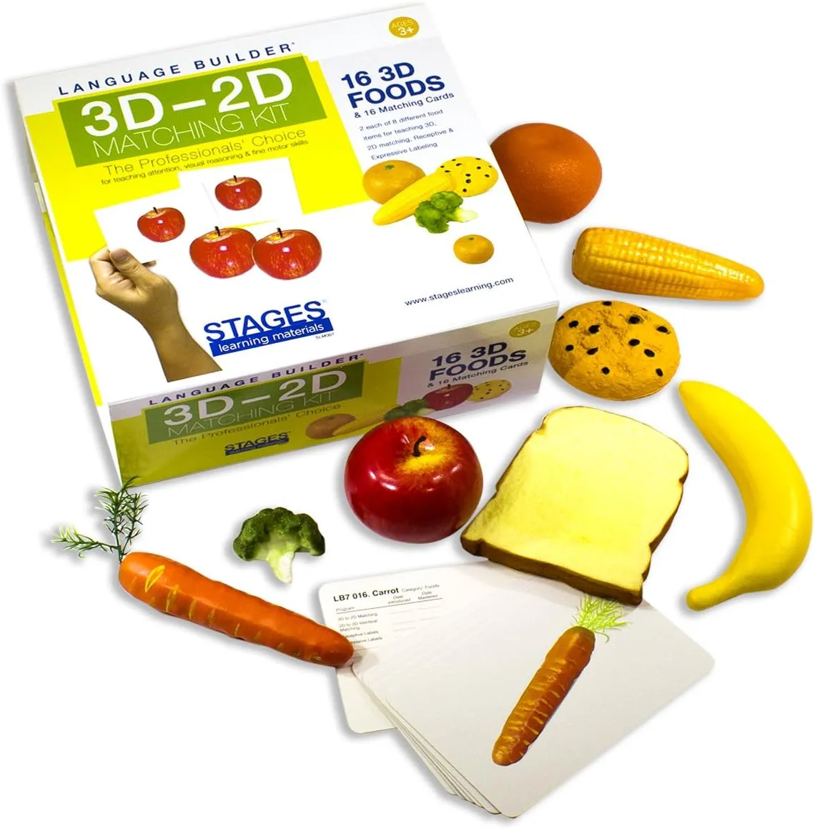 3D-2D Matching Kit - Language Builder Flashcards with Realistic Toy Figures & Photo Cards for Autism Learning & ABA Therapy