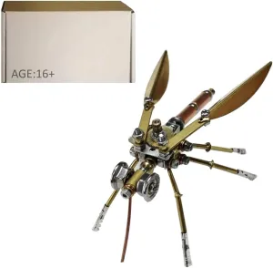 3D Metal Puzzle Model Kits, DIY Assemble Steampunk Mechanical Mosquito Model, Desktop Decor & Gift for Adults & Teens (100PCS)
