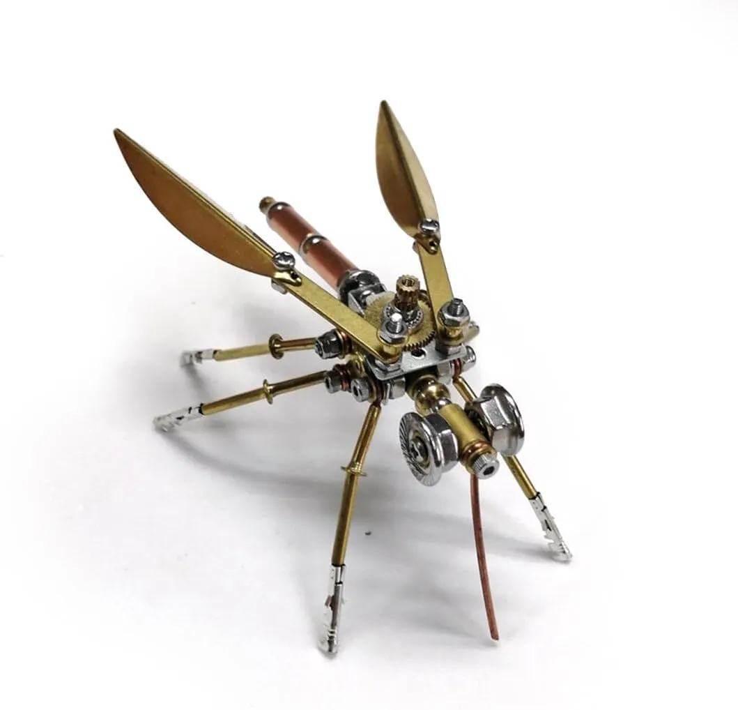 3D Metal Puzzle Model Kits, DIY Assemble Steampunk Mechanical Mosquito Model, Desktop Decor & Gift for Adults & Teens (100PCS)