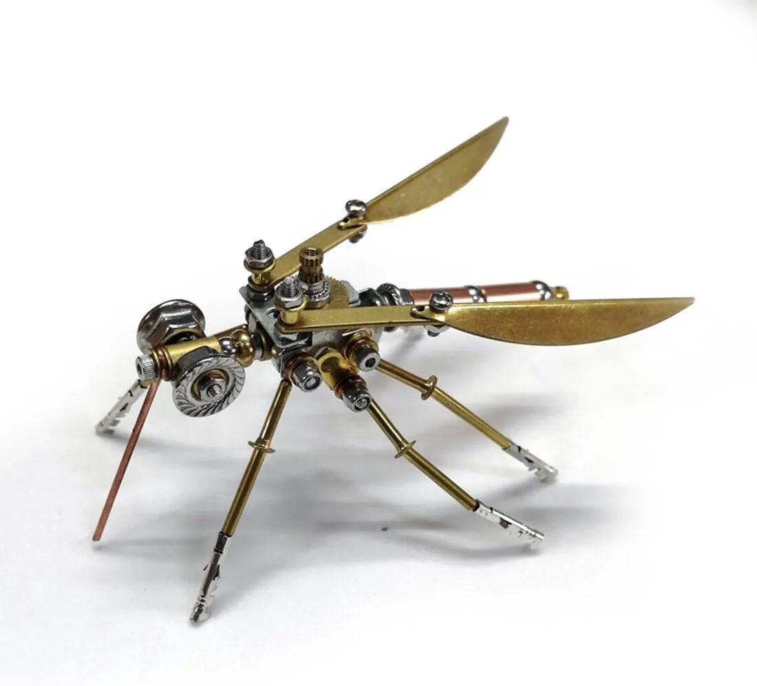 3D Metal Puzzle Model Kits, DIY Assemble Steampunk Mechanical Mosquito Model, Desktop Decor & Gift for Adults & Teens (100PCS)