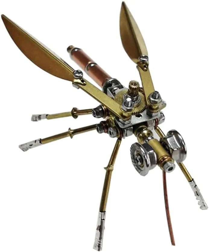 3D Metal Puzzle Model Kits, DIY Assemble Steampunk Mechanical Mosquito Model, Desktop Decor & Gift for Adults & Teens (100PCS)