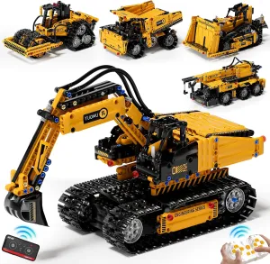 5 in 1 STEM Building Block Set for Kids Ages 8-14, Remote & App-Controlled Engineering Vehicles, Creative Birthday for Boys Girls Aged 8 9 10 11 12  (452 PCS)