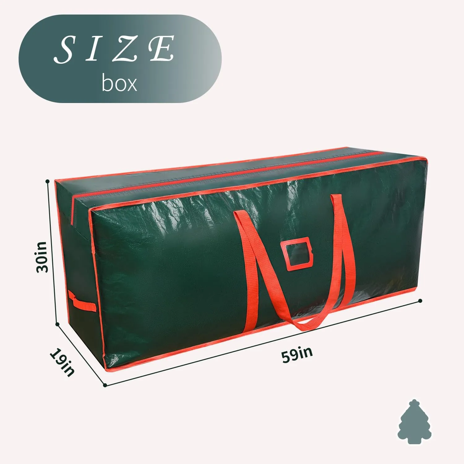 589L (9 ft) Christmas Tree Storage Bag, Reinforced Handles and Dual Zippers Wide Opening, Extra Large Storage Container for Trees and Decorations - Green 9ft