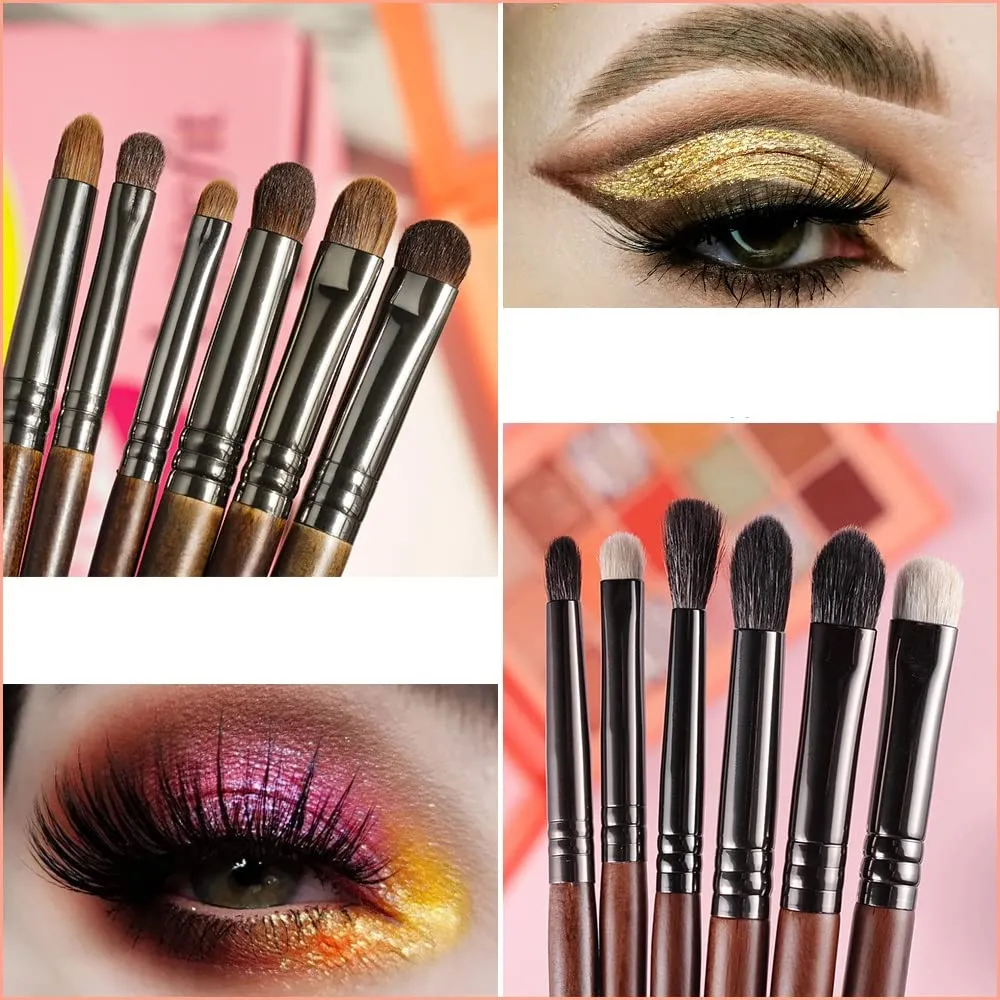 6 Piece Makeup eye Shadow Brush Hair Tool Soft Makeup Cone Makeup Brush Diffusion kit(Color:3pack)