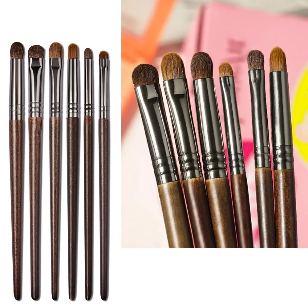 6 Piece Makeup eye Shadow Brush Hair Tool Soft Makeup Cone Makeup Brush Diffusion kit(Color:3pack)