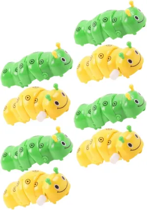 8pcs Wind-up Caterpillar Toys for Boys and Girls Educational Pop-up Clockwork Toys Tops Random