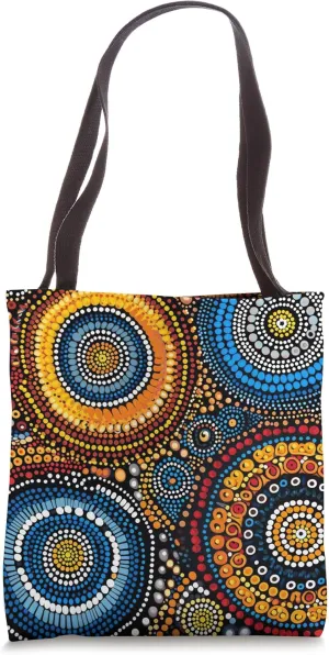 Aboriginal Dot Painting Pattern Tote Bag