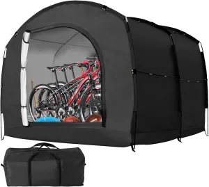 ABORON Outdoor Bike Storage Tent, Waterproof UV-Proof 230D Oxford Fabric (PU4000), Portable Backyard Shed, Ideal for Bikes, Motorcycles, Lawn Mower & Garden Tools (Black, for 4-6 Bikes)