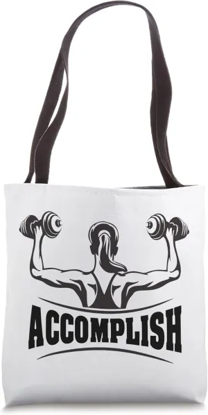 Accomplish Female Fitness and Exercise Tote Bag