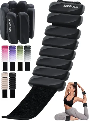 Adjustable Ankle Wrist Weights for Women Men, Set of 2 (1lb or 2lbs Each), Silicone Weighted Bangles for Arm, Leg, Hand, Ideal for Home Workouts, Yoga, Pilates, Running, Walking, Gym