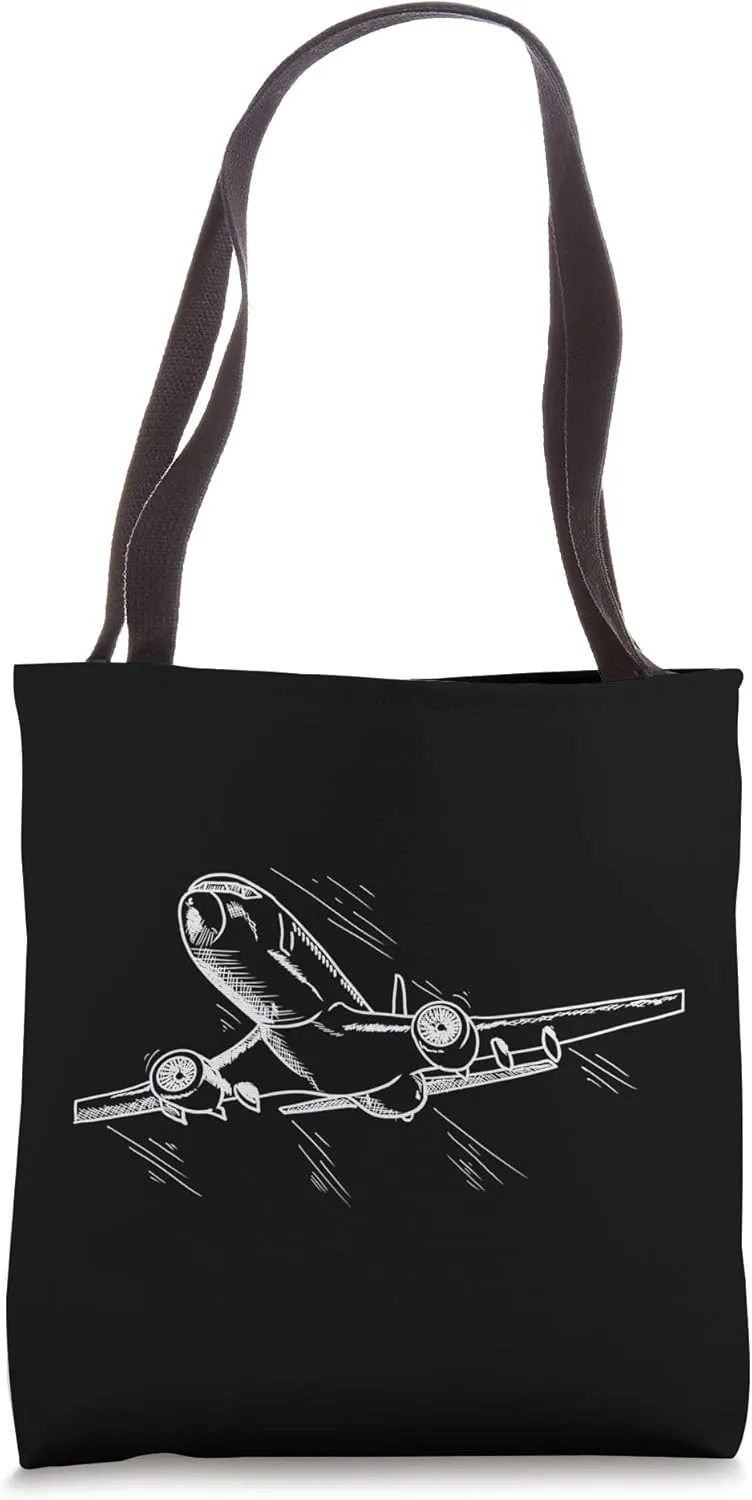 Aircraft Pilot Airplane Sketch Aviation Engineer Plane Tote Bag