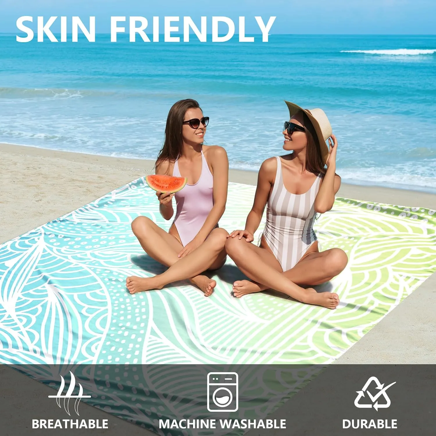 AISPARKY Beach Blanket Waterproof Sandproof Quick Drying Beach Mat Extra Large Outdoor Picnic Blanket for Travel Camping Hiking