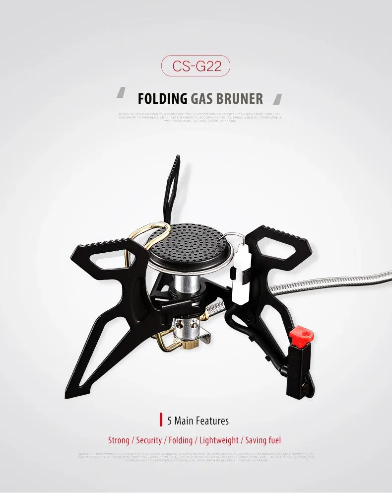 ALOCS CS-G22 Compact Portable Camping Mini Pocket Cooking Gas Stove Propane Burner for Outdoor Backpacking Hiking Camping Picnic