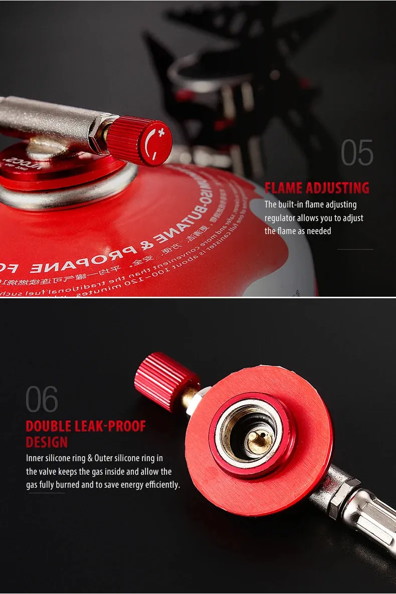ALOCS CS-G22 Compact Portable Camping Mini Pocket Cooking Gas Stove Propane Burner for Outdoor Backpacking Hiking Camping Picnic