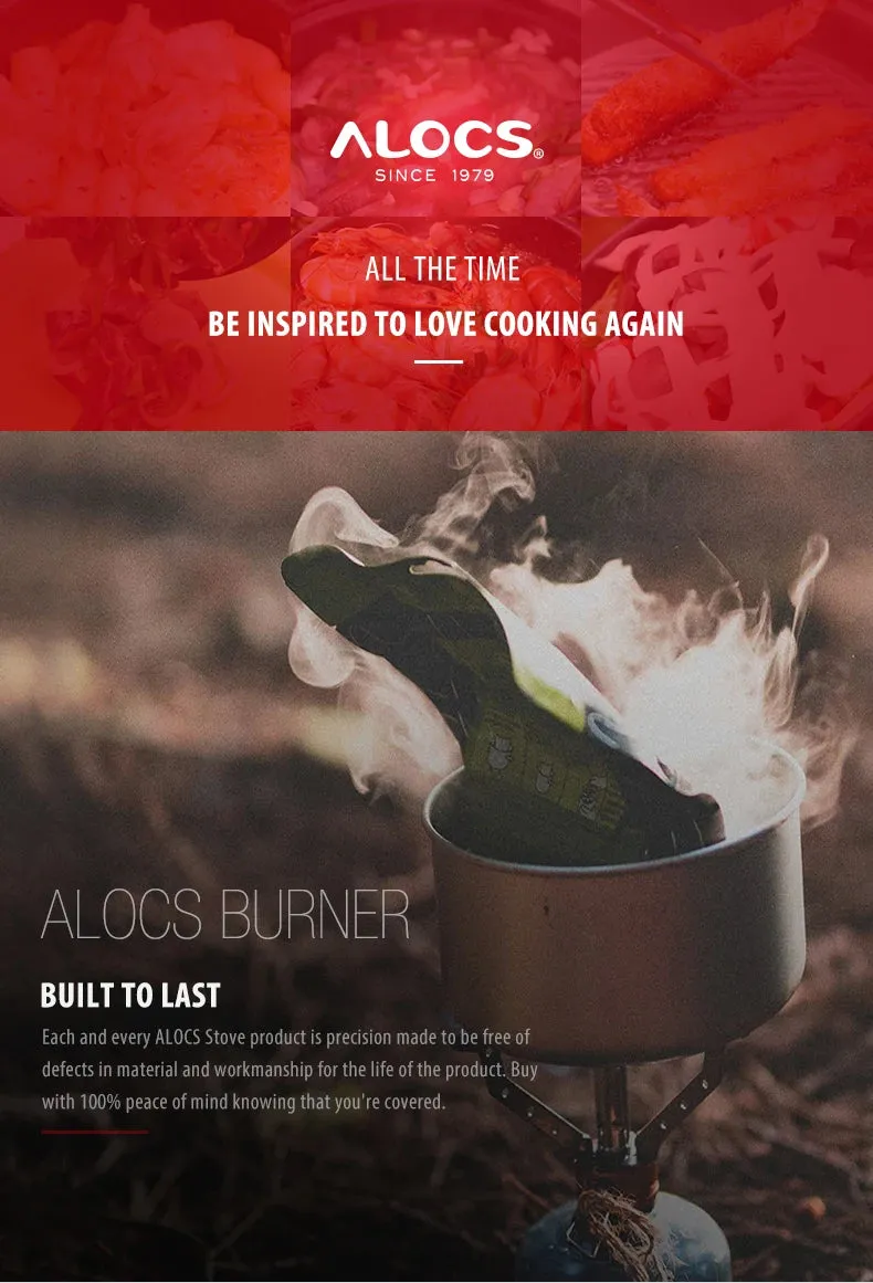 ALOCS CS-G22 Compact Portable Camping Mini Pocket Cooking Gas Stove Propane Burner for Outdoor Backpacking Hiking Camping Picnic