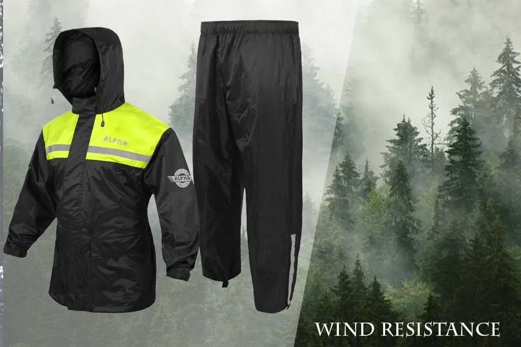 ALPHA CYCLE GEAR Rain Suit for Men & Women Jackets Pant Gear Reflective Rainsuit Waterproof (GREEN, 2X-LARGE)