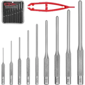ALWORKKIT 9-Piece Roll Pin Punch Set (1/16"-5/16") - Premium Chrome-Vanadium Steel Tool Kit with Portable Bag for Automotive, Jewelry, Watch & Craft Repair