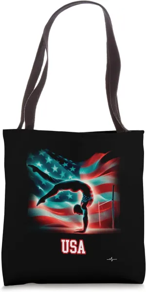 American Flag Gymnastics Apparel Tote Bag
