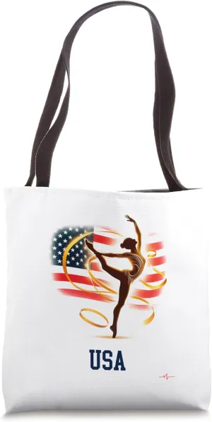 American Flag Gymnastics Apparel Tote Bag