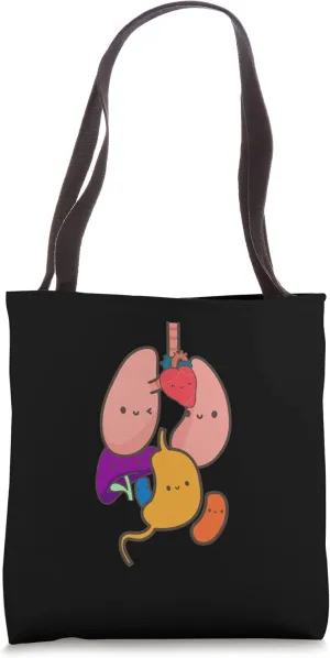 Anatomy Physiology Heart Lungs Vital Organs Illustration Tote Bag