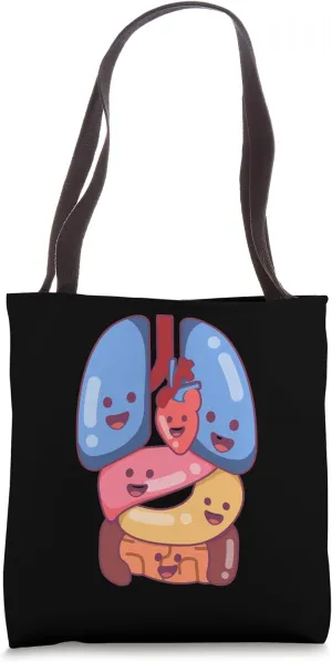 Anatomy Physiology Heart Lungs Vital Organs Illustration Tote Bag