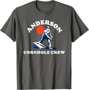 Anderson Cornhole Crew Retro Eighties Vibe Beanbag Team T-Shirt