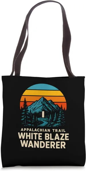 Appalachian Trail White Blaze Wanderer Retro Mens Hiking Tote Bag
