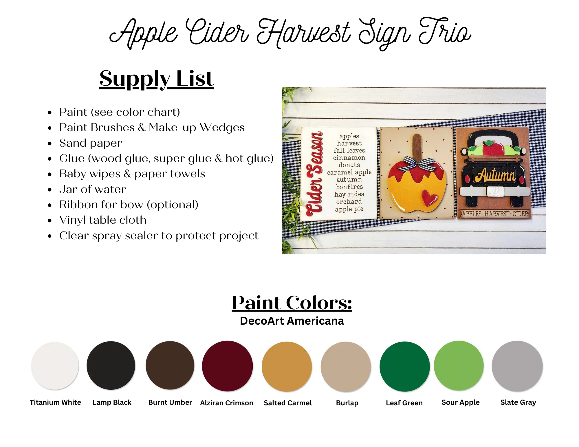 Apple Cider Harvest Collection- Sign Trio
